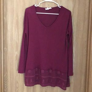 Burgundy Long Sleeve Shirt